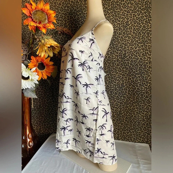 🦋B2G1🦋AMERICAN APPAREL White Palm Print Spaghetti Strap Summer Dress | L… - Picture 4 of 9